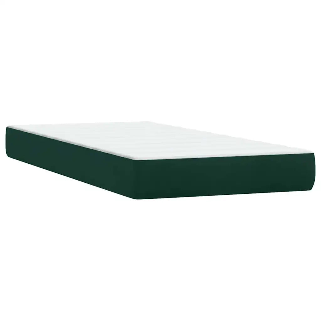 Giroletto a Molle con Materasso Verde Scuro 80x220 cm Velluto 3318474