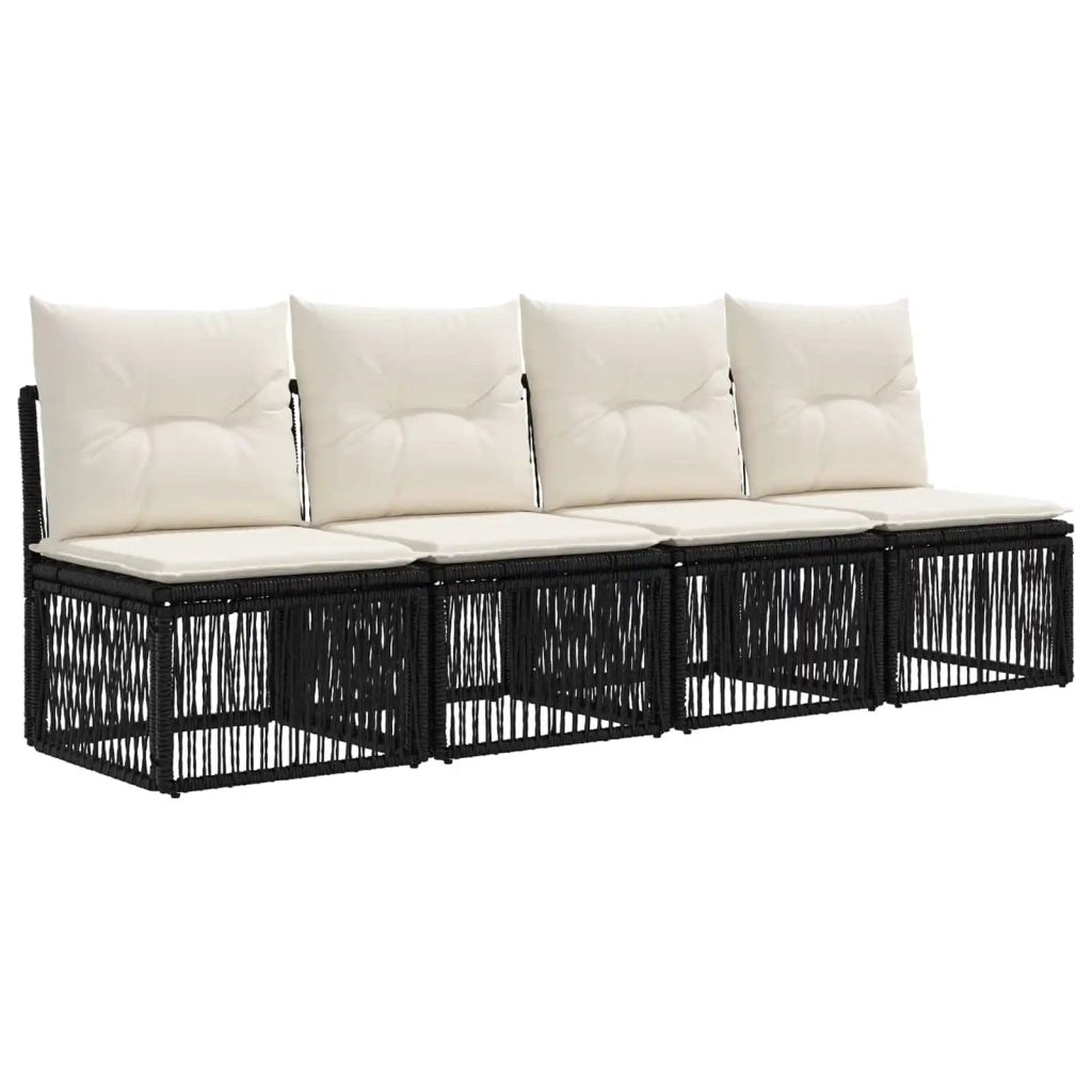 Set Divano da Giardino 8 pcs Nero polyrattan 3434842