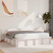 Struttura del letto-Giroletto-Rete del Letto Bianco 150 x 200 cm Pino massello 814272