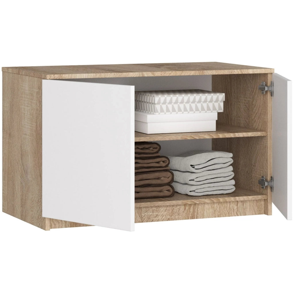Sopralzo per armadio AKORD S90 Sonoma Quercia 90 cm 2 ante inserto frontale Bianco 90x51x55 cm