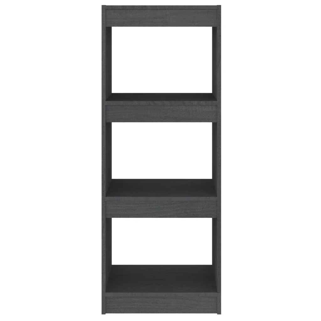 Libreria Divisorio-Scaffale per Libri-Mobile di Stoccaggio Grigio 40x30x103,5 cm Legno Massello di Pino