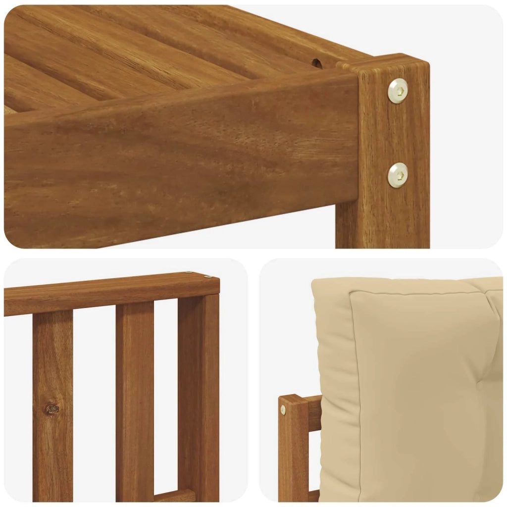 Set di divani da esterno con cuscino 7 pcs Naturale e Beige 3367891