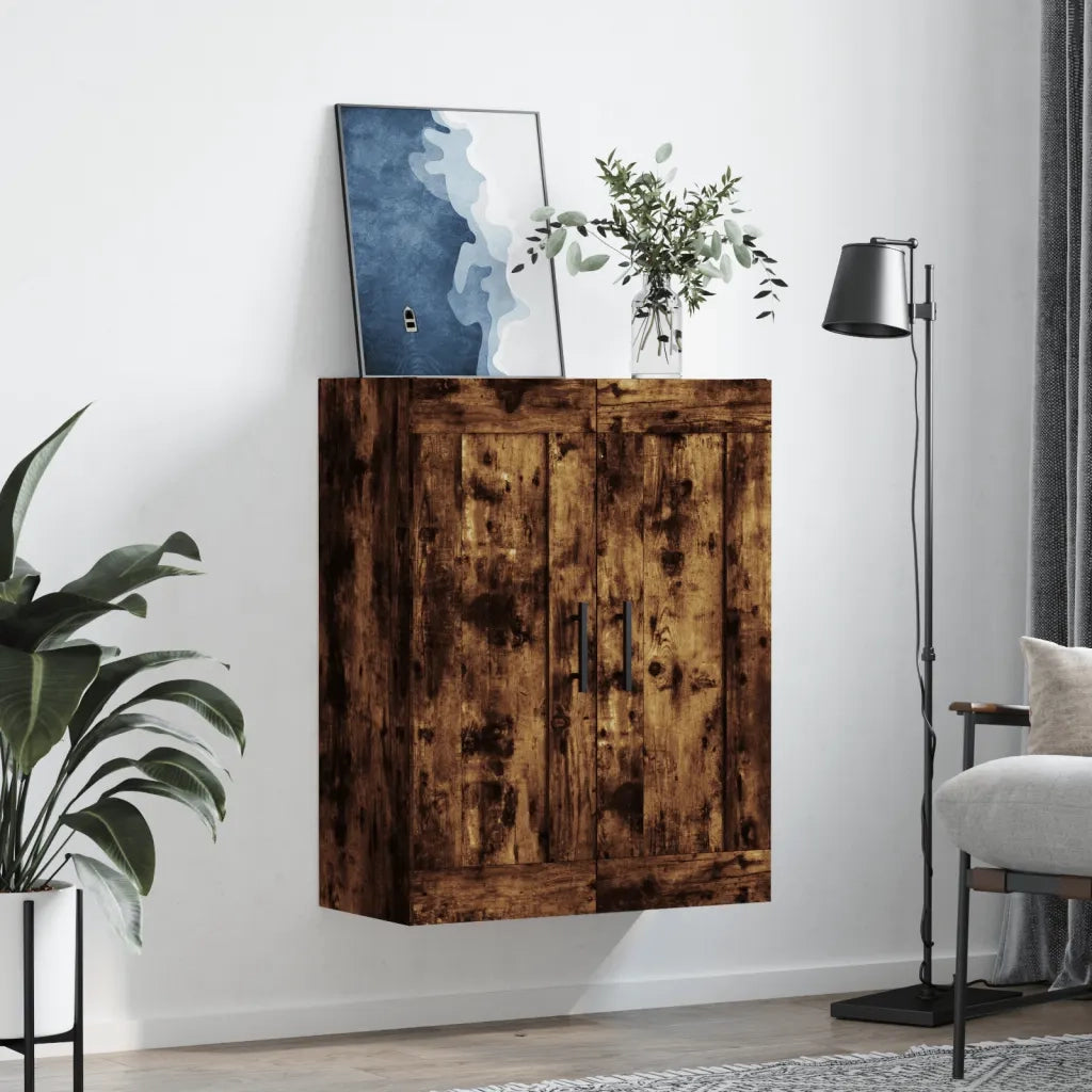 Mobile a Parete Rovere Fumo 69,5x34x90 cm in Legno Multistrato 830409
