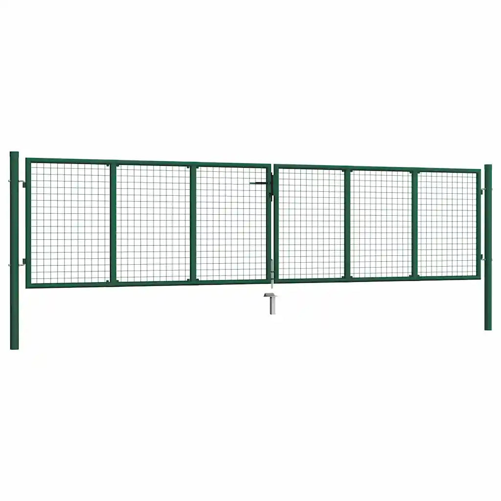 Cancello da Giardino in Rete di Acciaio 400x100 cm Verde CFW3042666