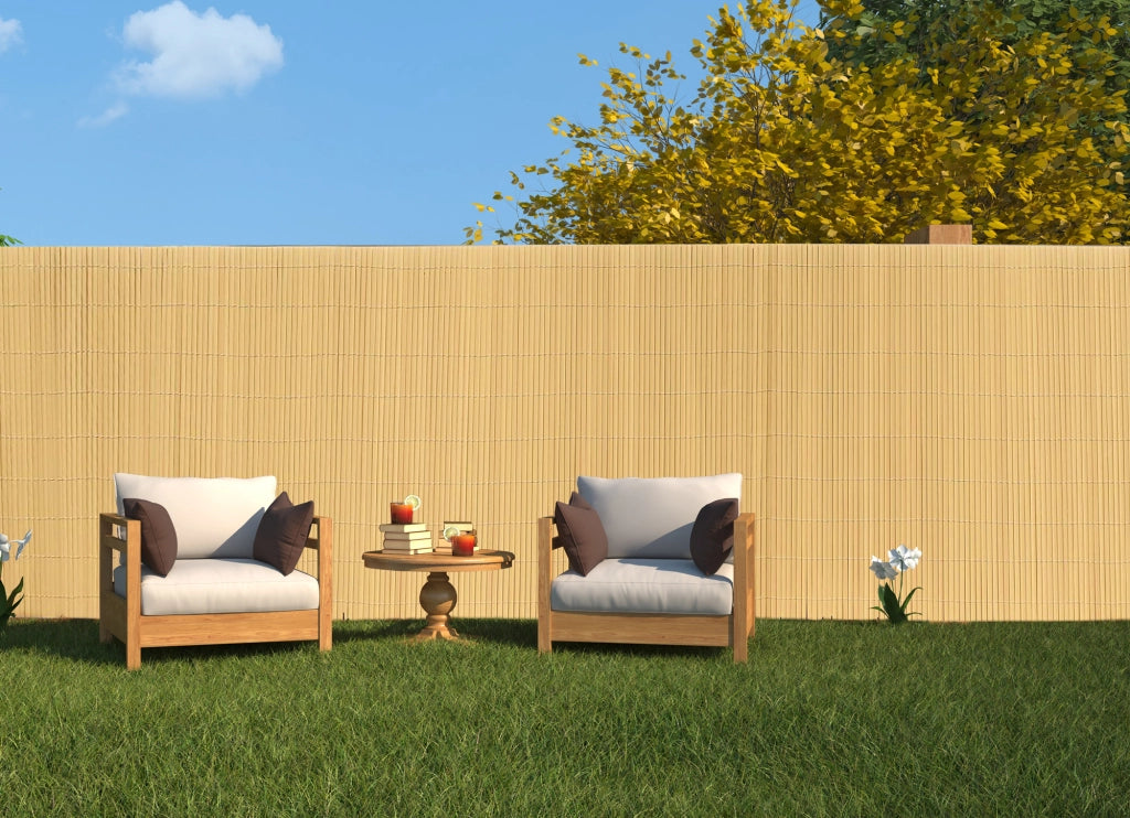 Canniccio Bambù In Pvc Frangivista Recinzione Per Giardino Frangivento Balcone Naturale - 150x300Cm