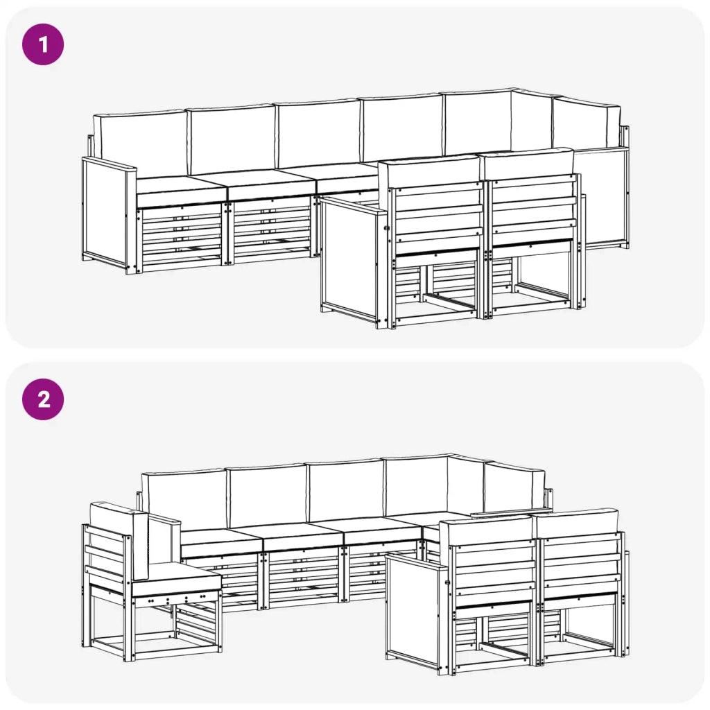 Set di divani da esterno 7 pz 3384498