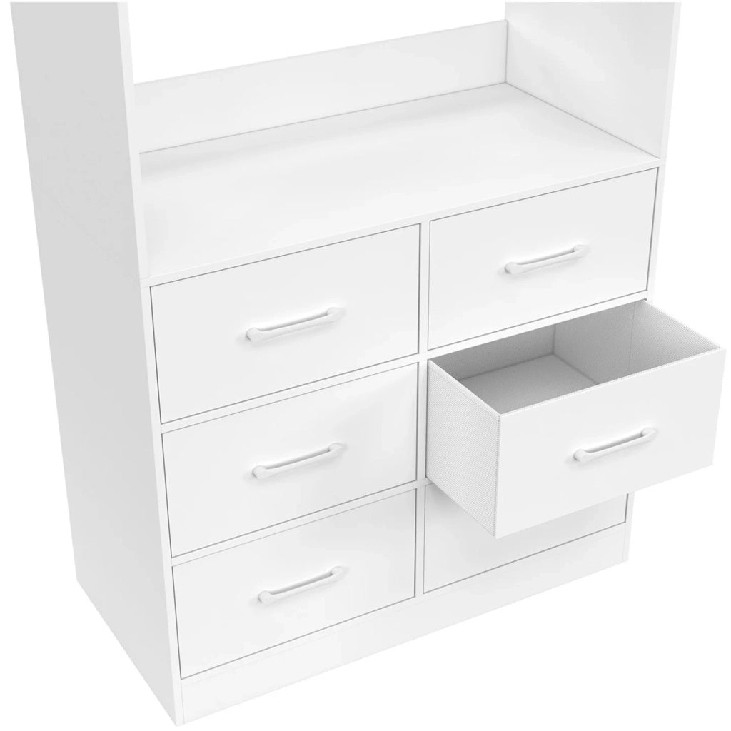 IDMarket - Armadio UPPAH lungo 80 cm con 6 contenitori in tessuto bianco