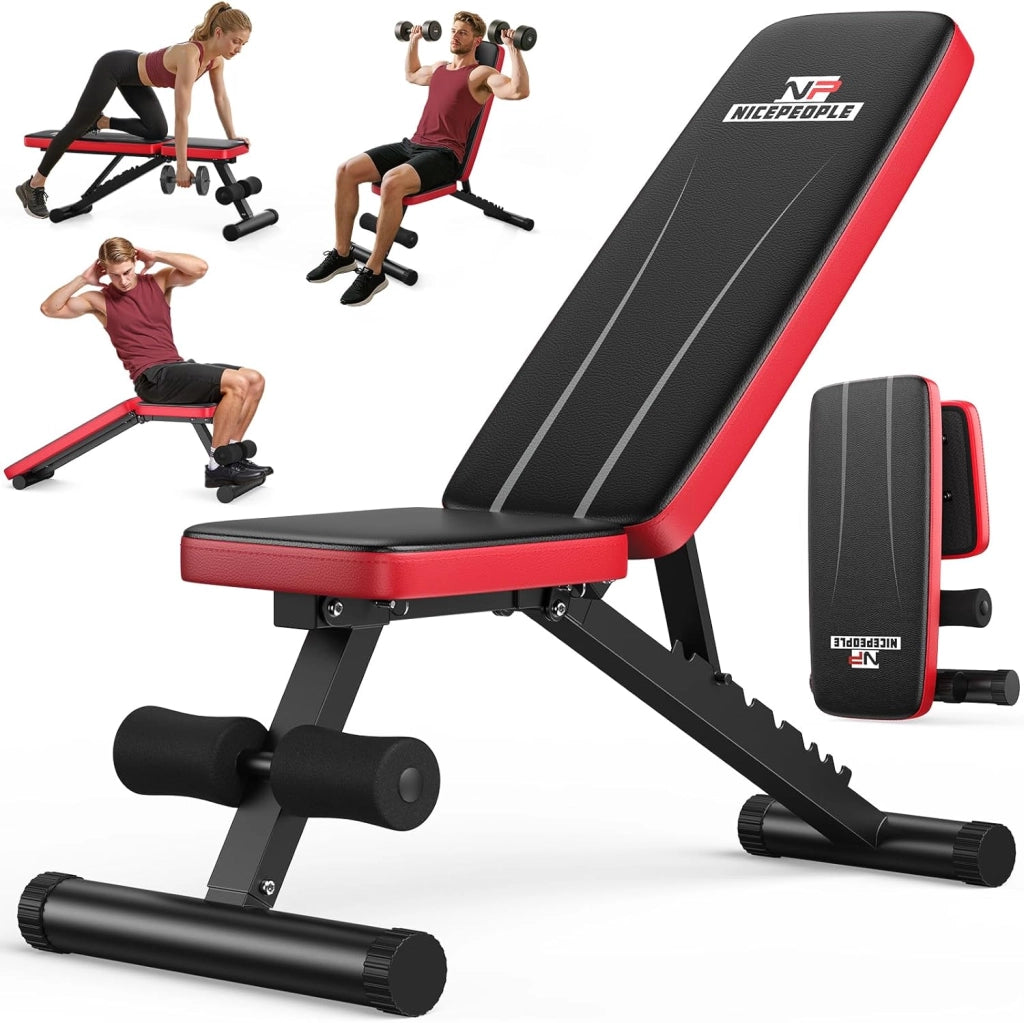 Panca Pesi Regolabile per Palestra Casa ¨C zephmum ¨C 8 Livelli Schienale, 300 kg, Pieghevole