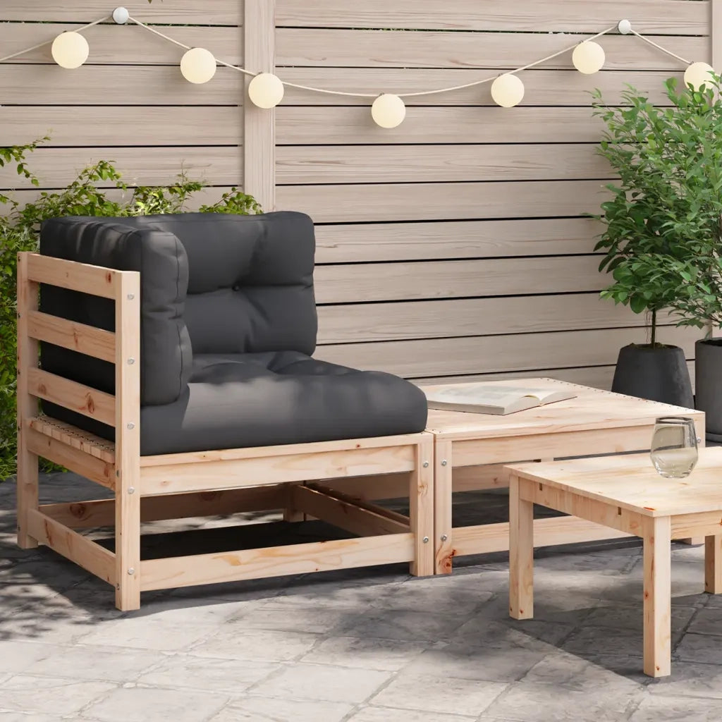 Divano Angolare da Giardino con Cuscini e Poggiapiedi 838109