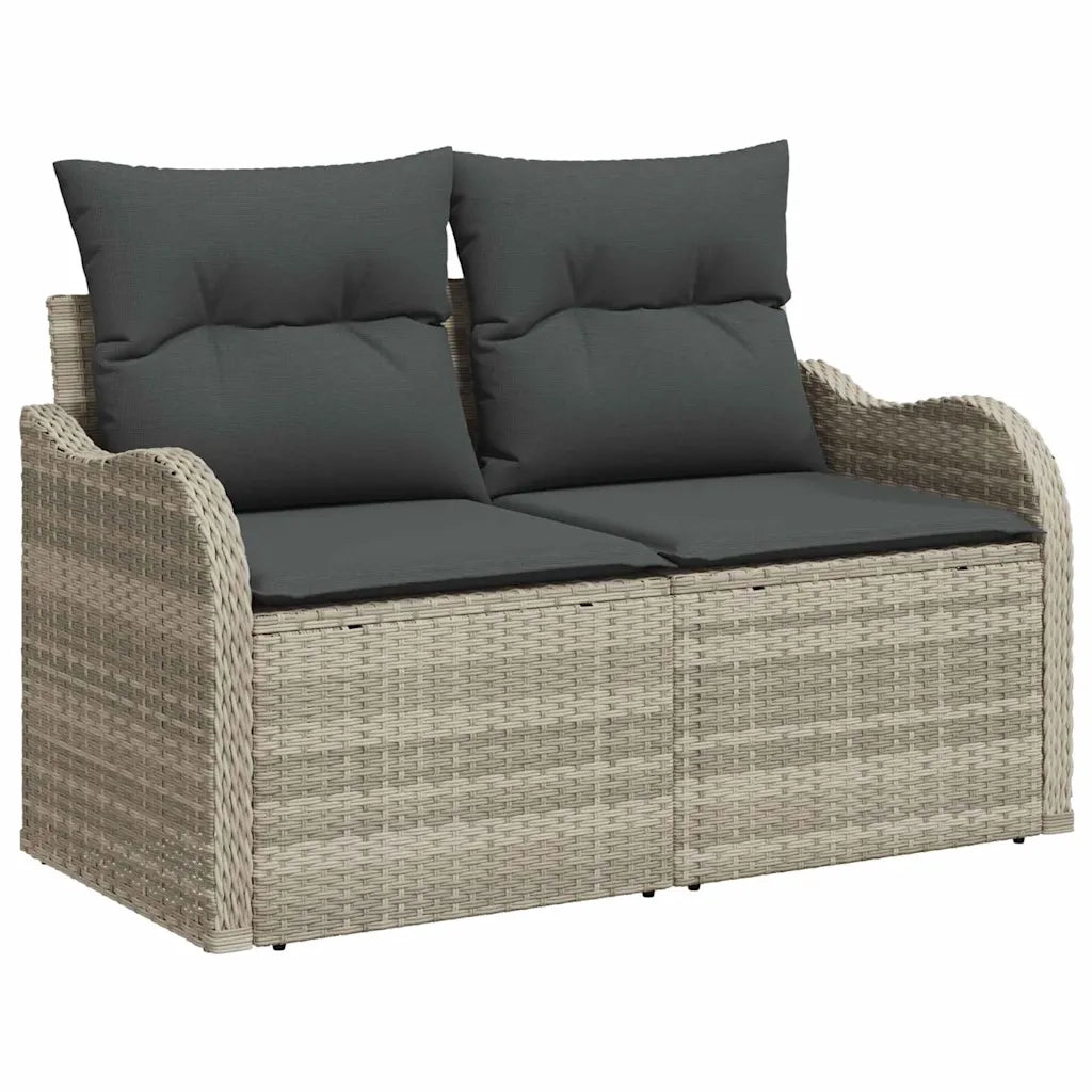 Set Divano da Giardino 4 pcs Grigio chiaro Poly Rattan 3360283