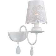 Applique Polux Fabrizia bianca metallo con paralume E14