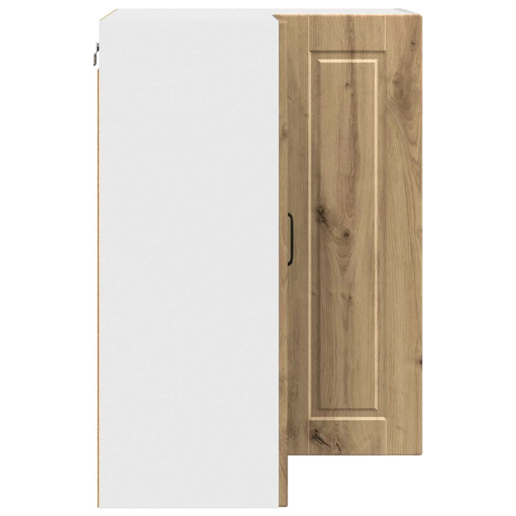 Mobile da cucina moderno a parete con 3 ripiani 57 x 57 x 80 cm finitura rovere ingegnerizzato realizzato artigianalmente 02_0054427