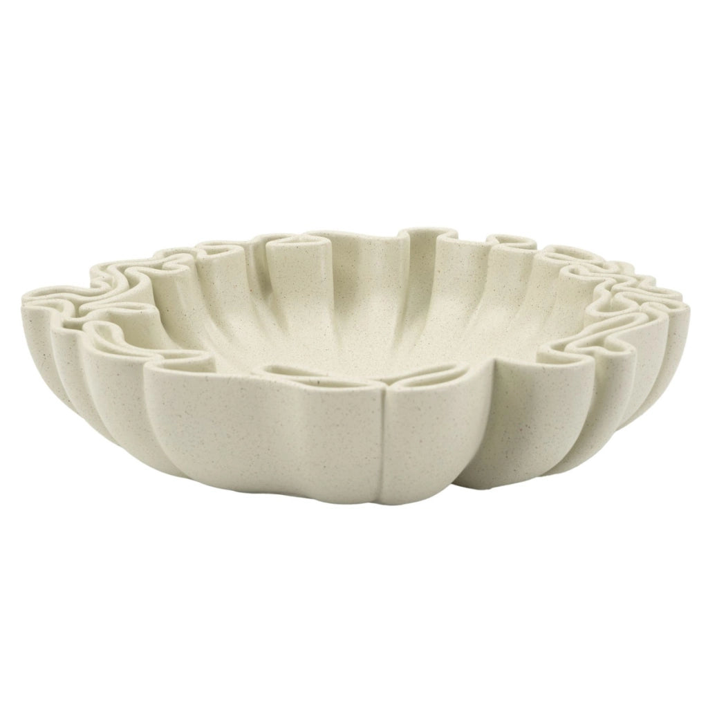 Vassoio decorativo Stons piccolo in poliresina color crema