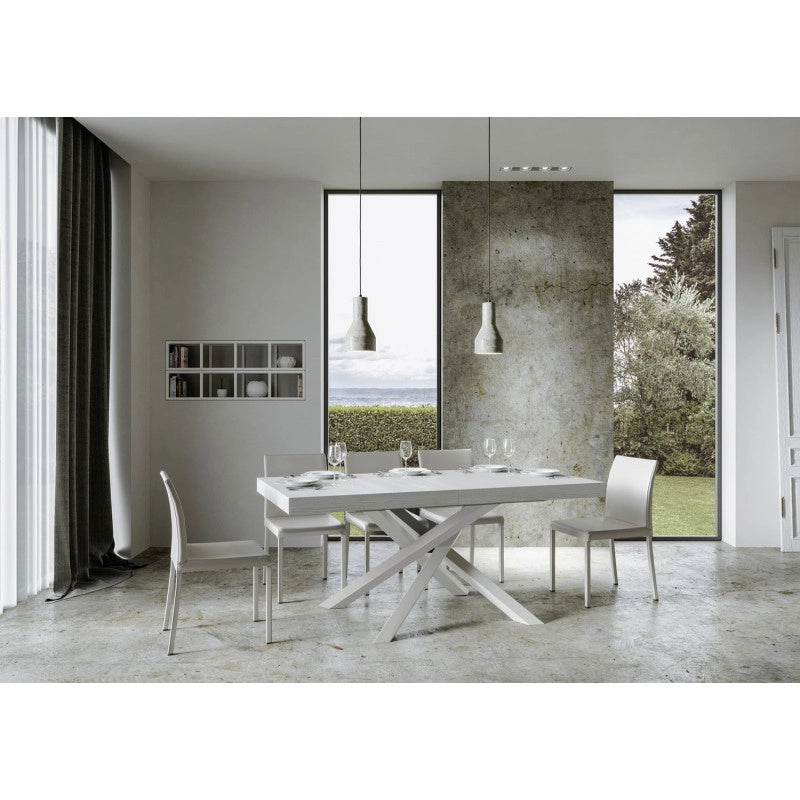 Tavolo allungabile 160/420x90 cm Volantis telaio Bianche - Bianco Frassino