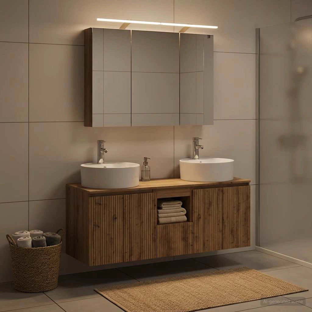Set di Armadi da Bagno 4 pz Rovere Artigianale 3406462