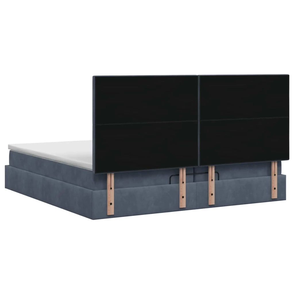 Letto ottomano con materasso Grigio Scuro 200 x 200 cm Velluto 3457672
