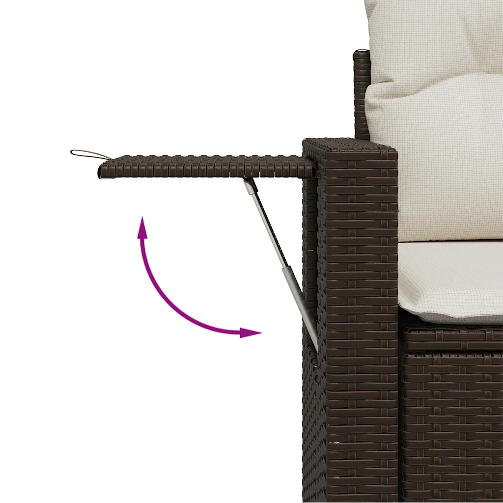 Set Divani da Giardino 9pz con Cuscini Marrone in Polyrattan 3326504