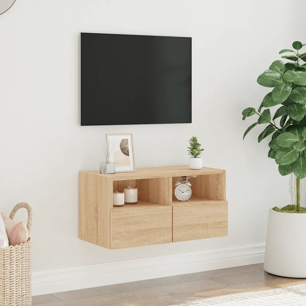 Mobile TV a Parete Rovere Sonoma 60x30x30 cm Legno Multistrato 836858