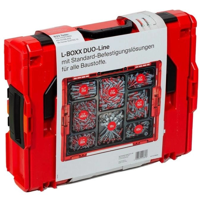 Fischer 558626 L-BOXX Set di Tasselli 833 pz Diametri 6 8 10 mm Lunghezze 30 40 50 65 80 mm colore Rotondo