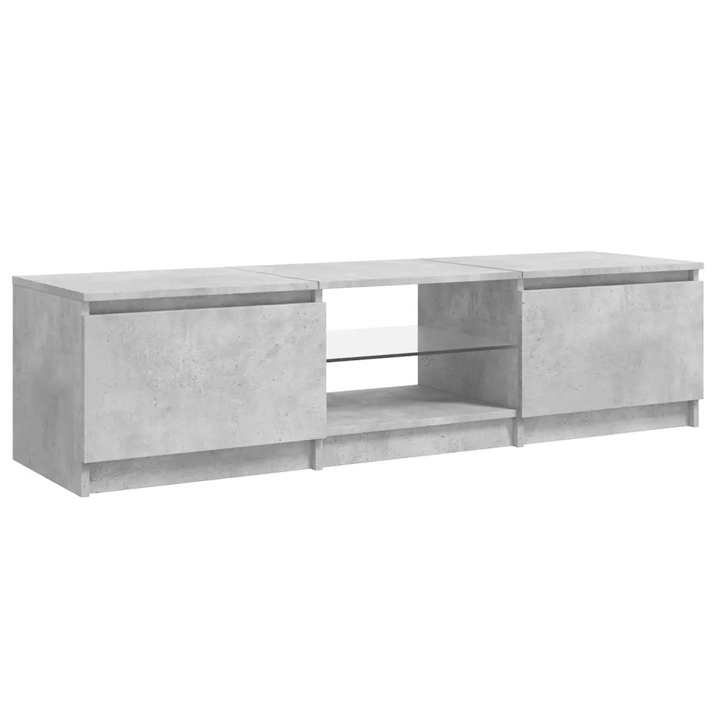 Mobile Porta TV con Luci LED Grigio Cemento 140x40x36 cm 804296