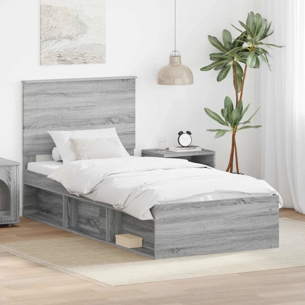 Struttura del letto Grigio Sonoma 90 x 190 cm Pino massello 3409404