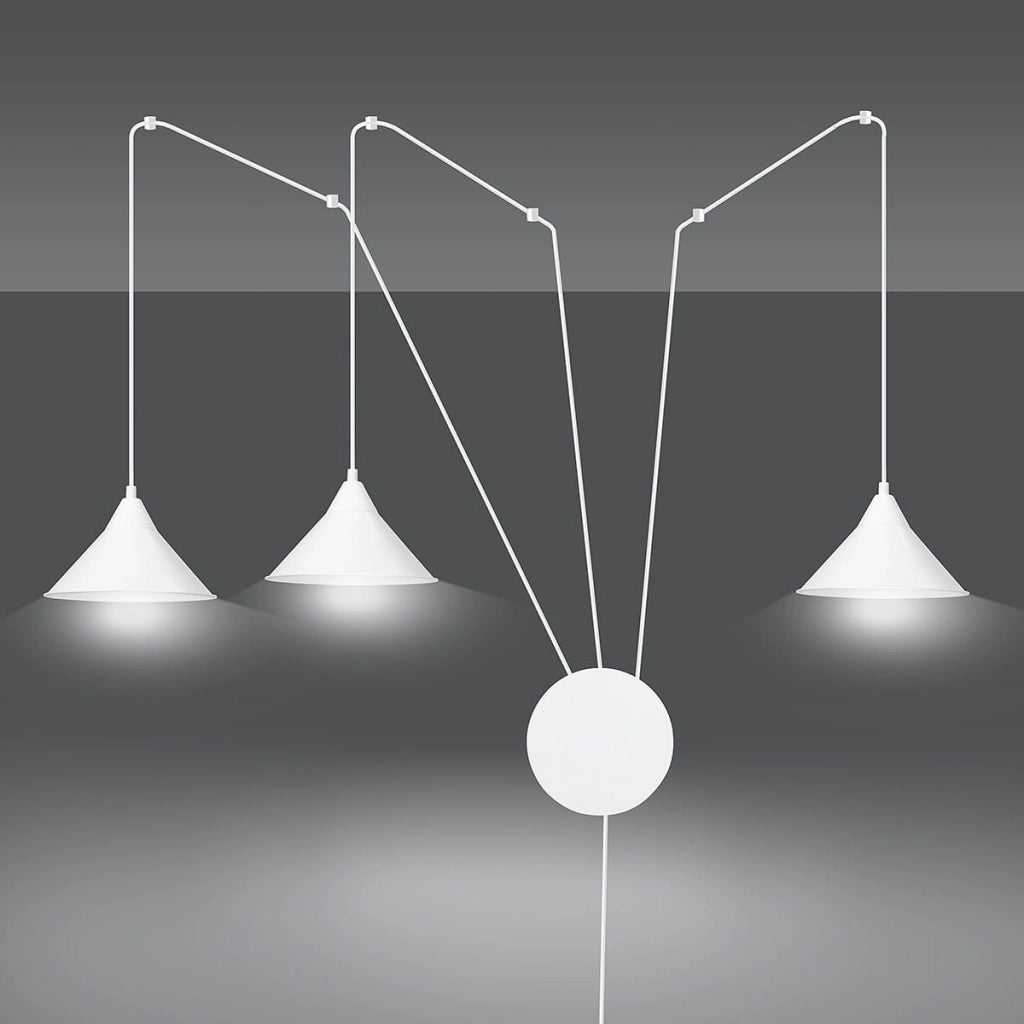 Lampadario Emibig Abramo bianco 3 luci E27 regolabile