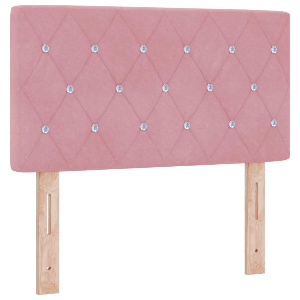 Letto Ottomano con Materasso e LED Rosa 120 x 190 cm Velluto 3458222
