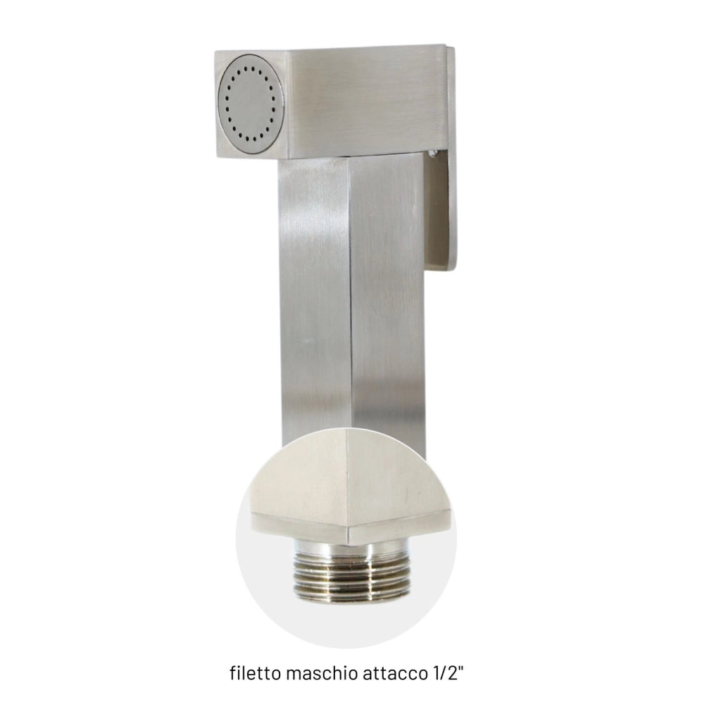 Idroscopino wc doccetta ottone portatile shutoff monogetto con leva ogomondo kit *** finitura- nickel spazzolato quad...