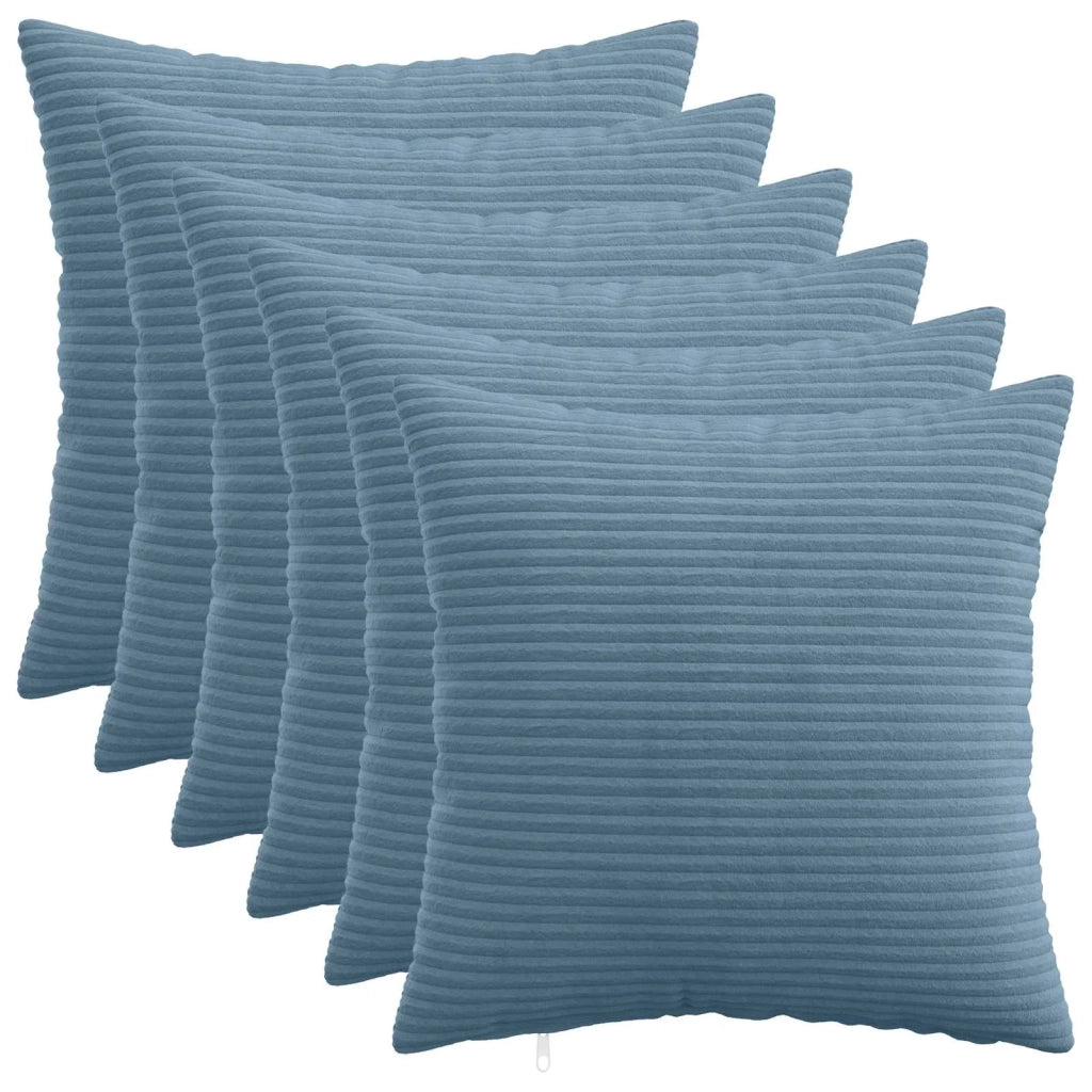 Federa 6 pcs HEERLEN Blu 50 x 50 cm corduroy 910889