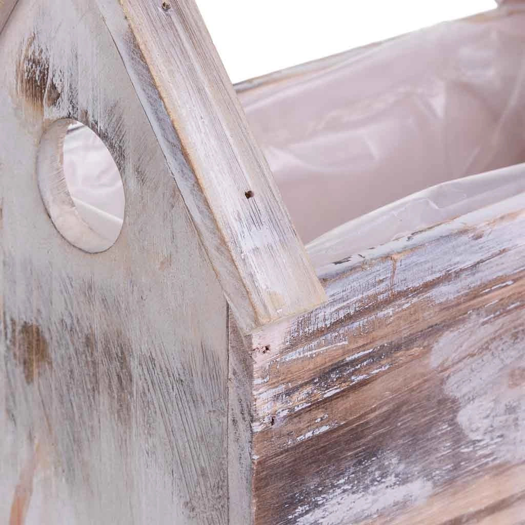 Supporto per fioriera rettangolare in legno 21x13x19/10H cm