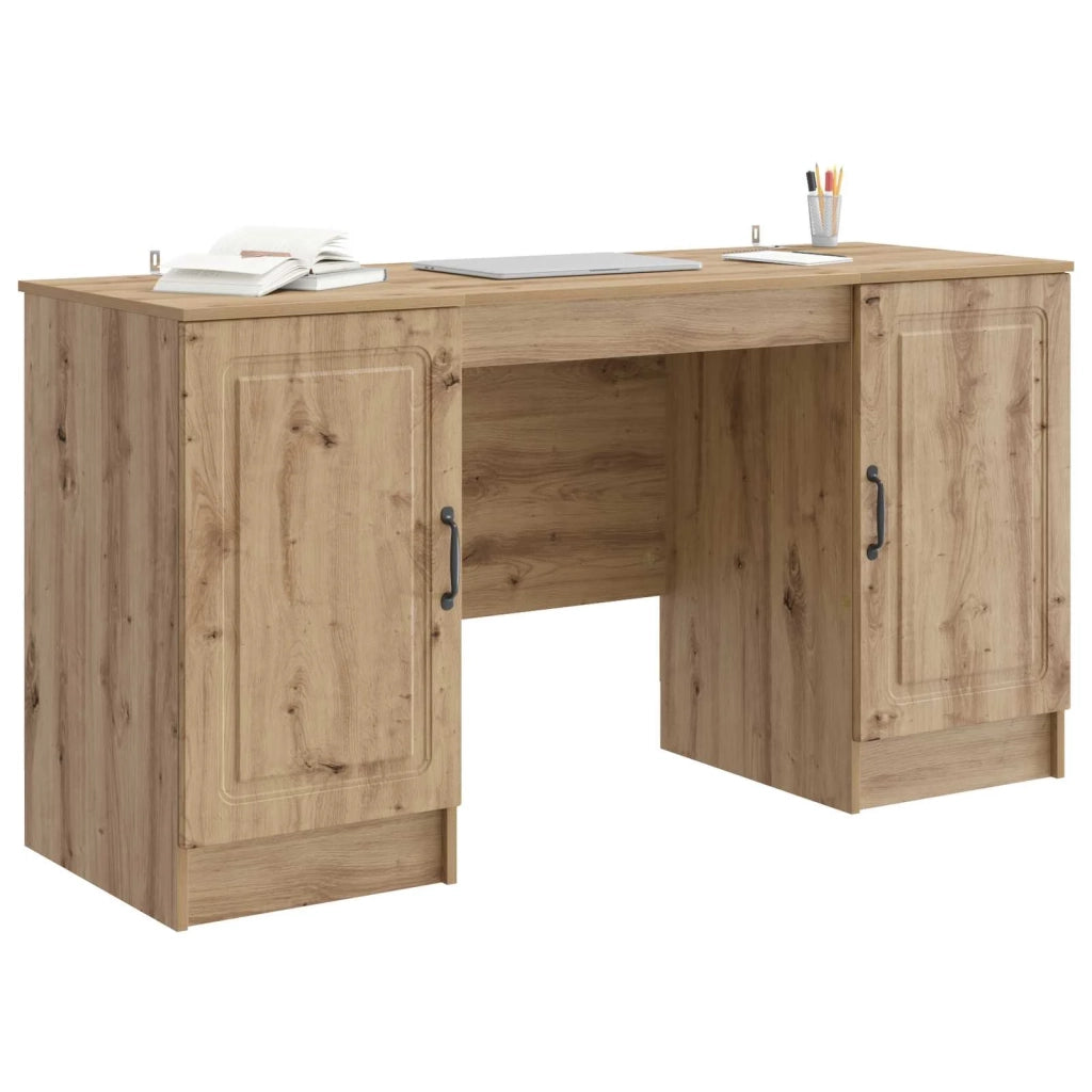 Scrivania | Tavolo da Ufficio con lo scaffale Rovere Artigianale 142,5 x 50 x 75 cm