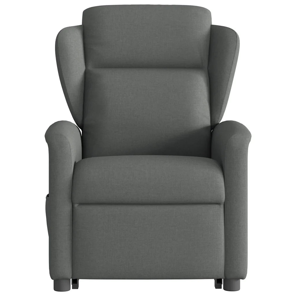 Poltrona | Sedia Relax Alzapersona Massaggi Reclinabile Grigio Scuro Tessuto