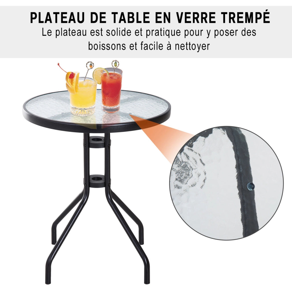 Set Giardino 3 Pezzi con Sedie Pieghevoli e Tavolo Rotondo ¨C Minimal ¨C Grigio