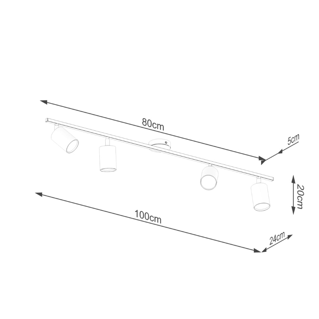 Lampada moderna in acciaio bianco GU10 a 4 luci LEMMI Bittersweet Shimmer
