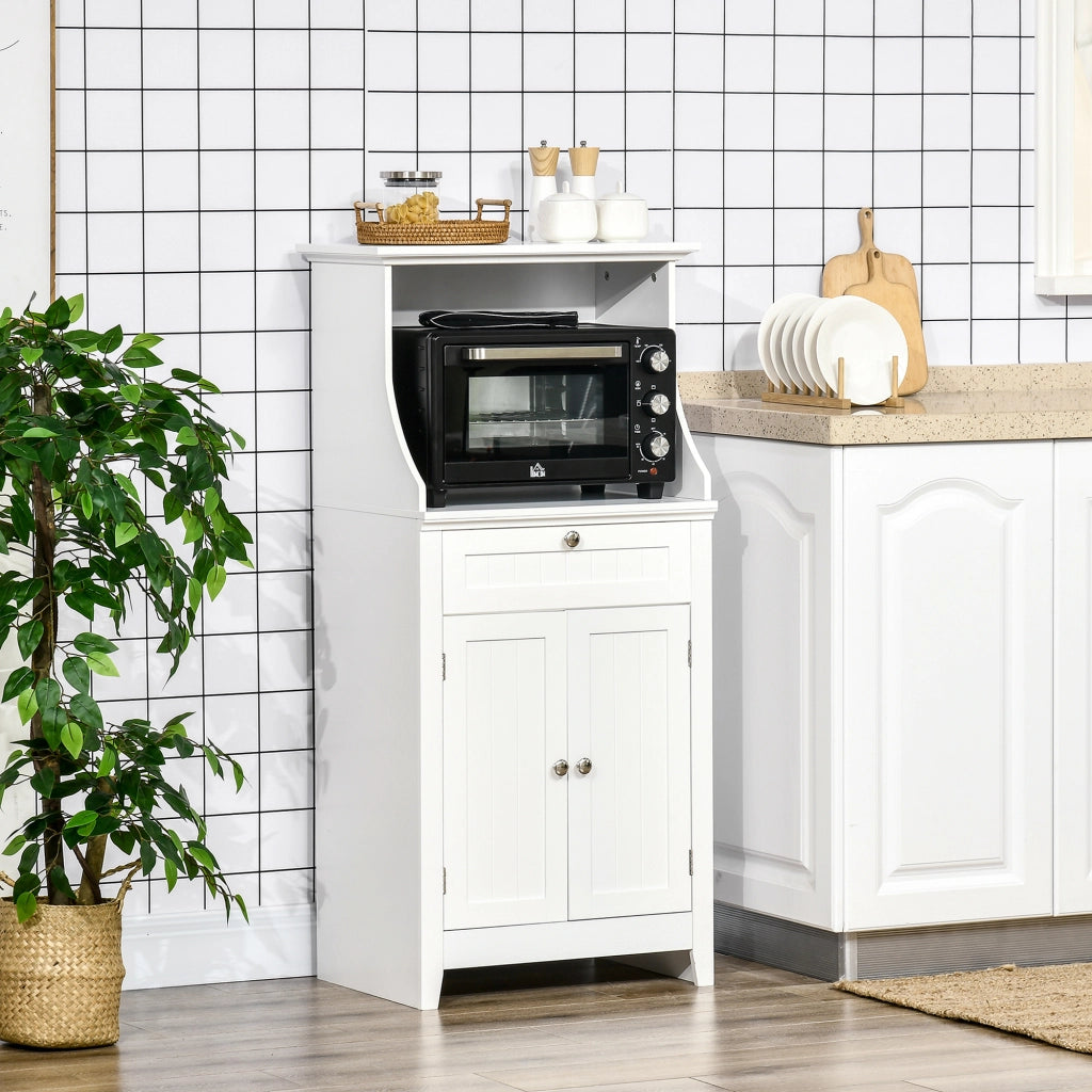 Mobile cucina con microonde e cassetto ¨C Minimal ¨C 60x40x122,5 cm bianco