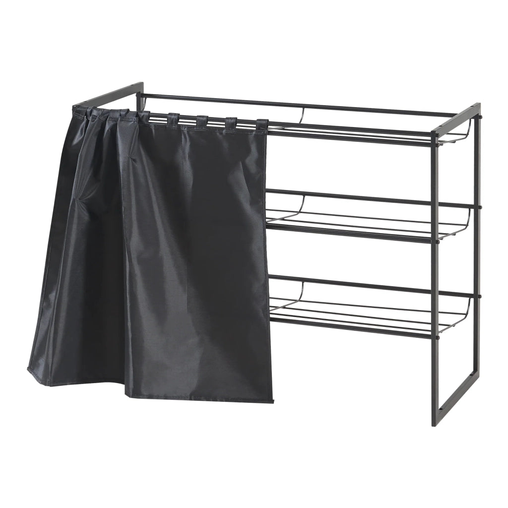 Scaffale dal design senza tempo per soggiorno/camera da letto contenitore per scarpe 80 x 32 x 60 cm nero 03_0011326