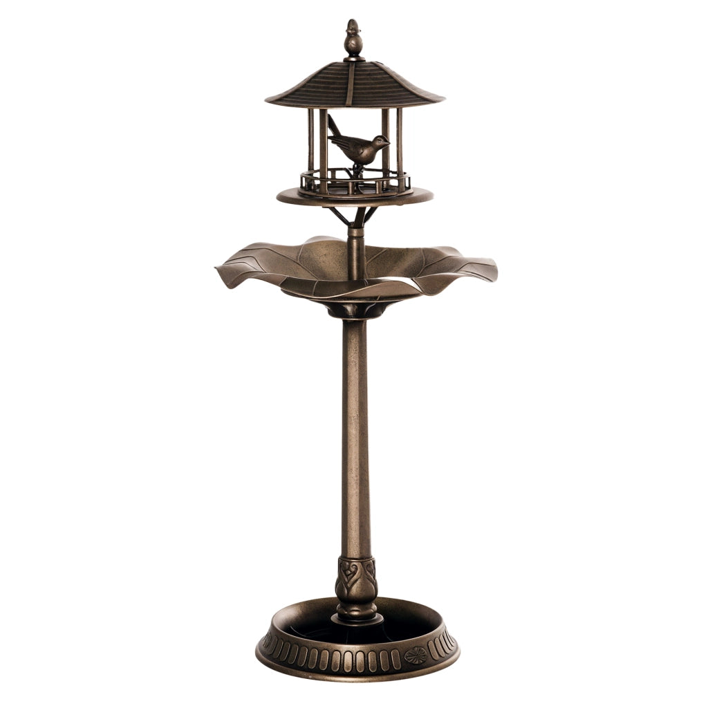 Abbeveratoio per Uccelli 3 in 1 ¨C Xylo ¨C Polipropilene Bronze Antico ? 50 x 113H cm