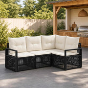 Set Divano da Giardino 4 pz Nero polyrattan 3435703