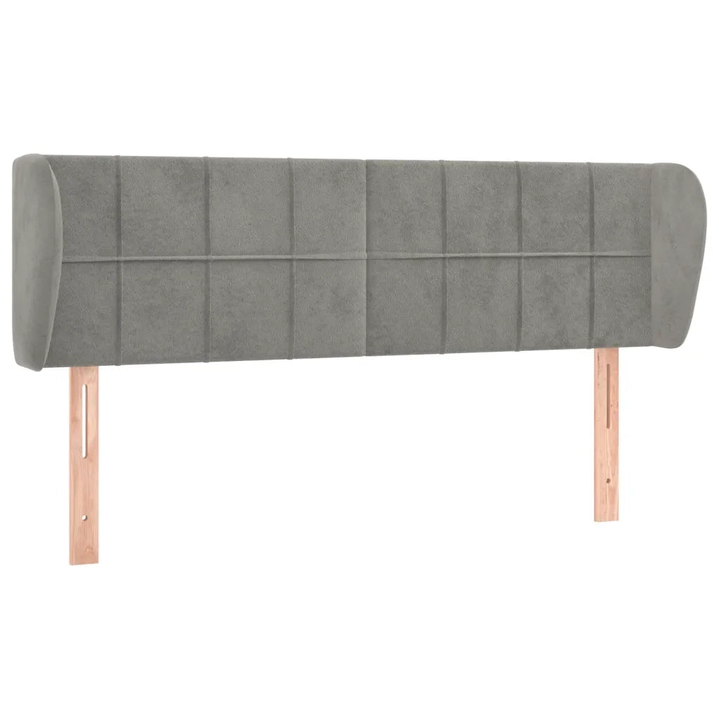 Testiera ad Orecchio Grigio Chiaro 147x23x78/88 cm in Velluto 3117192