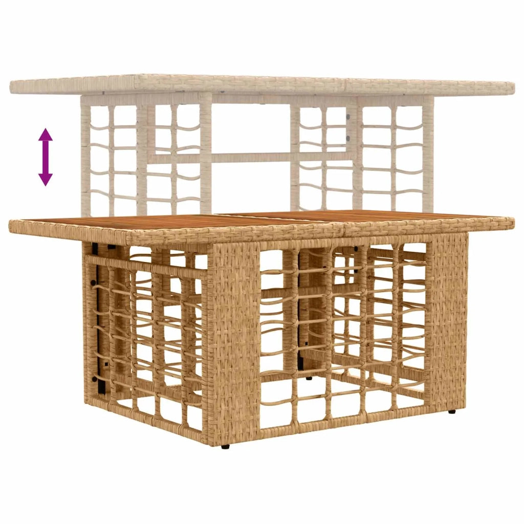 Set Divano da Giardino 14 pz Naturale e Bianco Crema polyrattan 3437918