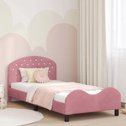 Struttura letto bambini con testata Rosa 90 x 190 cm Velluto 42011123