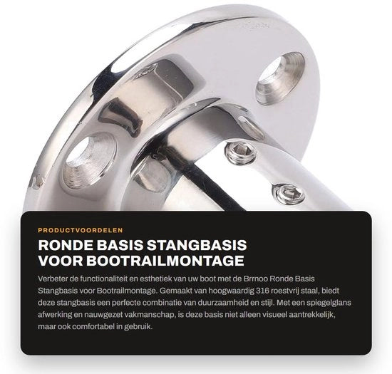 Base di supporto rotonda per auto da barca - montaggio rail - 316 acciaio inossidabile - hardware marittimo - adatto per tubo 25 mm - eccellenza artigianale - uso multifunzionale - supporto auto da barca