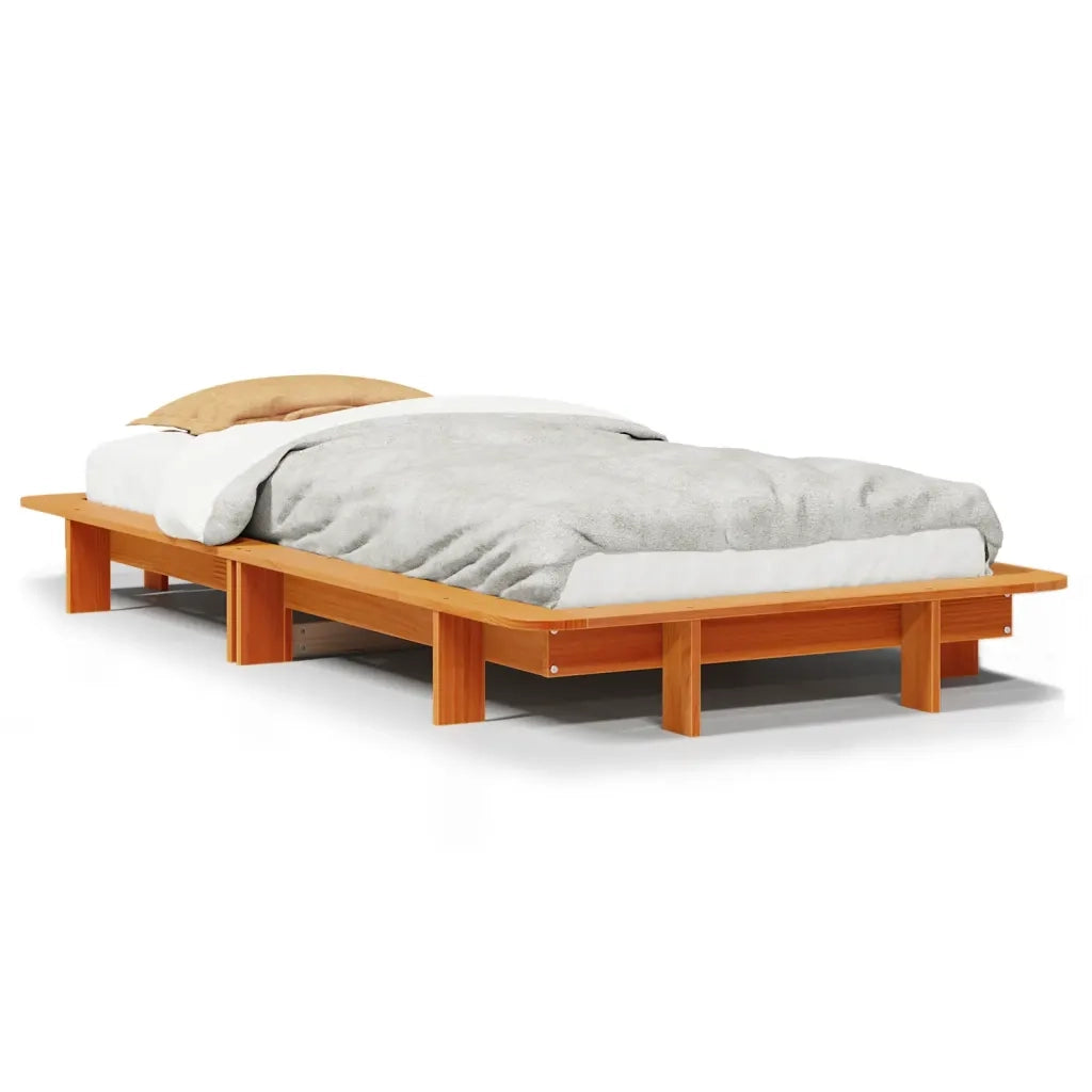 Letto singolo | Letto per adulti | Letto senza Materasso Marrone Cera 90x190 cm in Legno di Pino