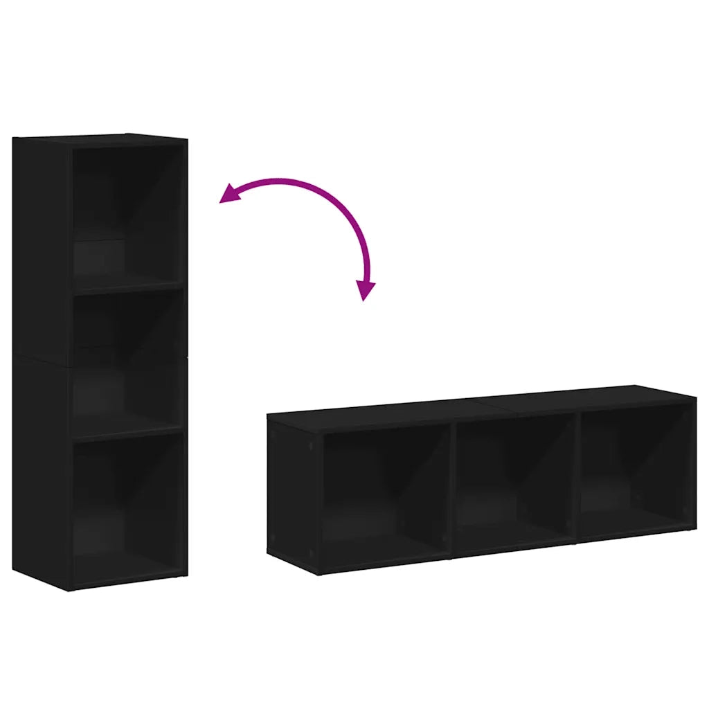 Libreria/Mobile TV | Armadietto TV | Mobile Porta TV Nero 36x30x114 cm in Legno Multistrato