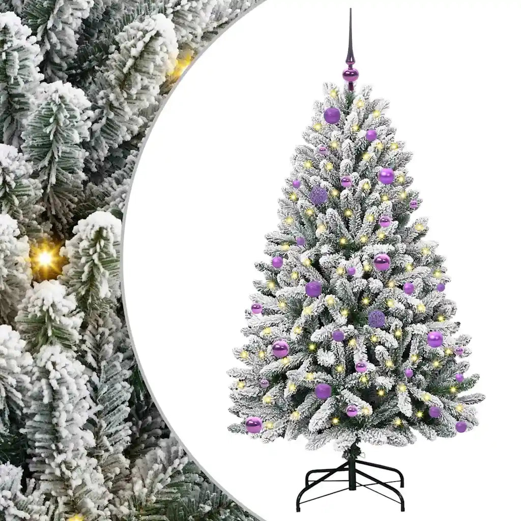 Albero di Natale artificiale con 150 LED Verde e Bianco 150 cm 3395745