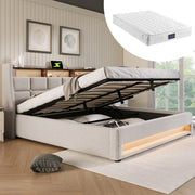 letto imbottito lino beige 140x200 cm