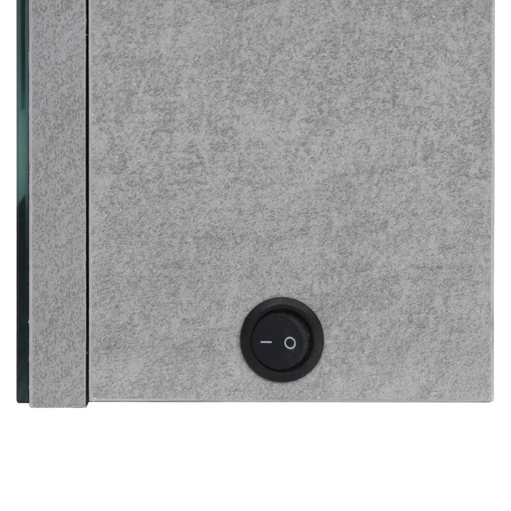 Armadietto Bagno con Specchio e LED Grigio Cemento 89x14x62 cm 326525