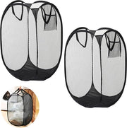 Set di asciugatrice pieghevole - 2 pezzi asciugatrice pieghevole 75 litri con tas laterale - asciugatrice pieghevole e facile da ripiegare per la conservazione degli abiti - nero Asciugatrice 2.0