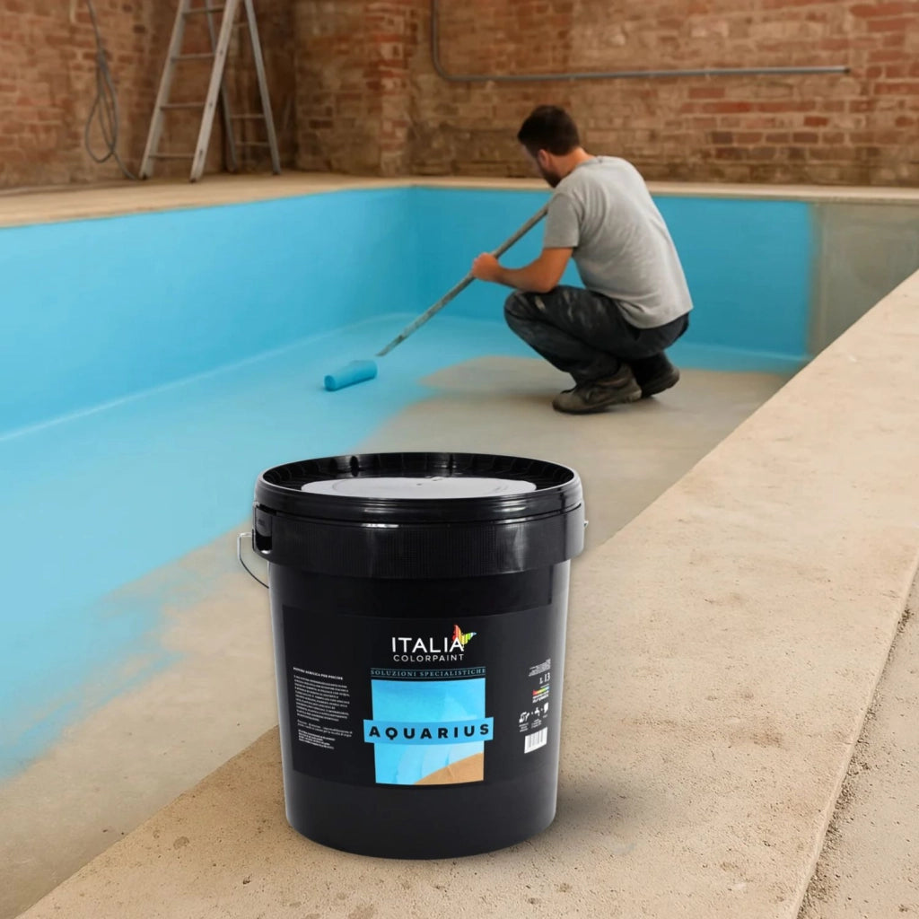 Idropittura acrilica specifica per piscine in cemento aquarius *** tinta celeste, contenuto litri 5, confezione 1