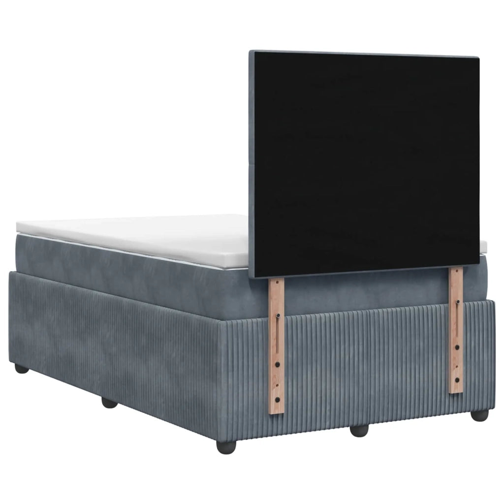 Letto Box Spring LED con Materasso Grigio Scuro 120 x 190 cm 3456024